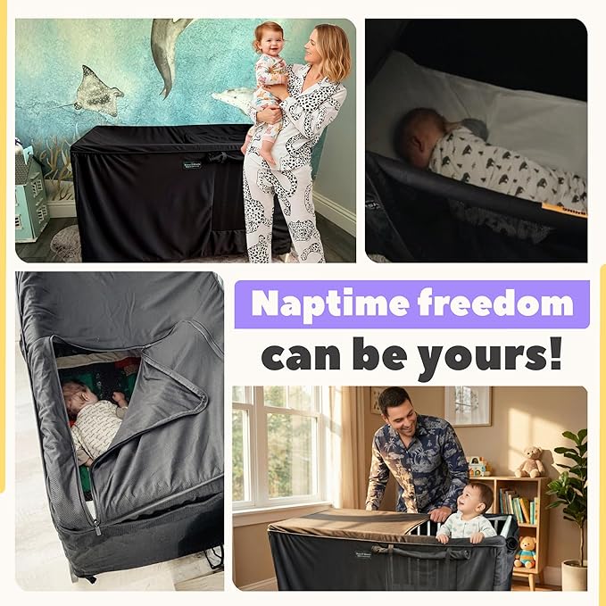 SnoozeShade Blackout Cover and Sleep Canopy for Cots/ travelcots