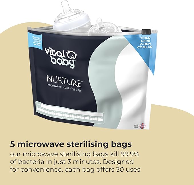 Vital Baby Nurture Microwave sterilising Bags, 5 Pack