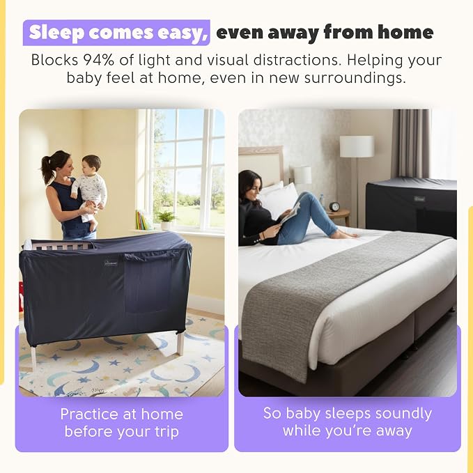 SnoozeShade Blackout Cover and Sleep Canopy for Cots/ travelcots