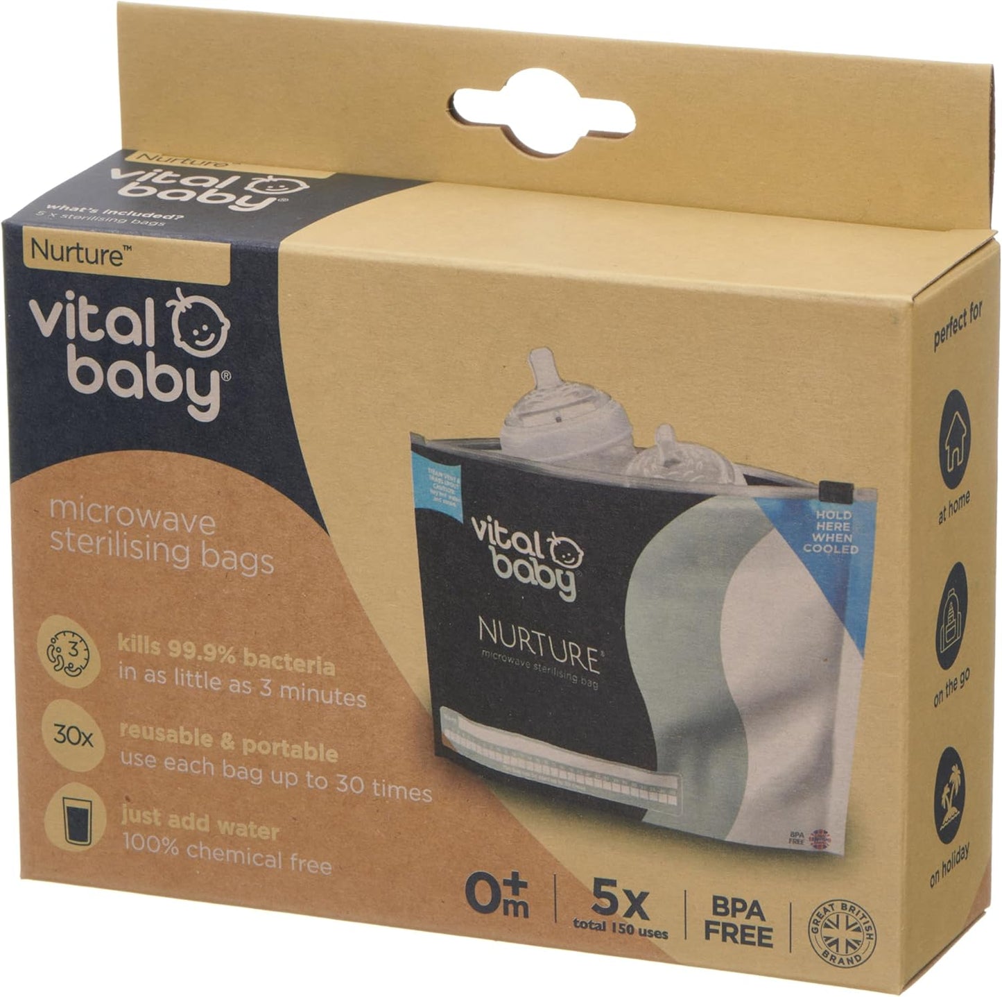 Vital Baby Nurture Microwave sterilising Bags, 5 Pack