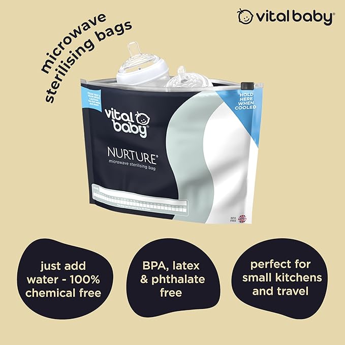 Vital Baby Nurture Microwave sterilising Bags, 5 Pack